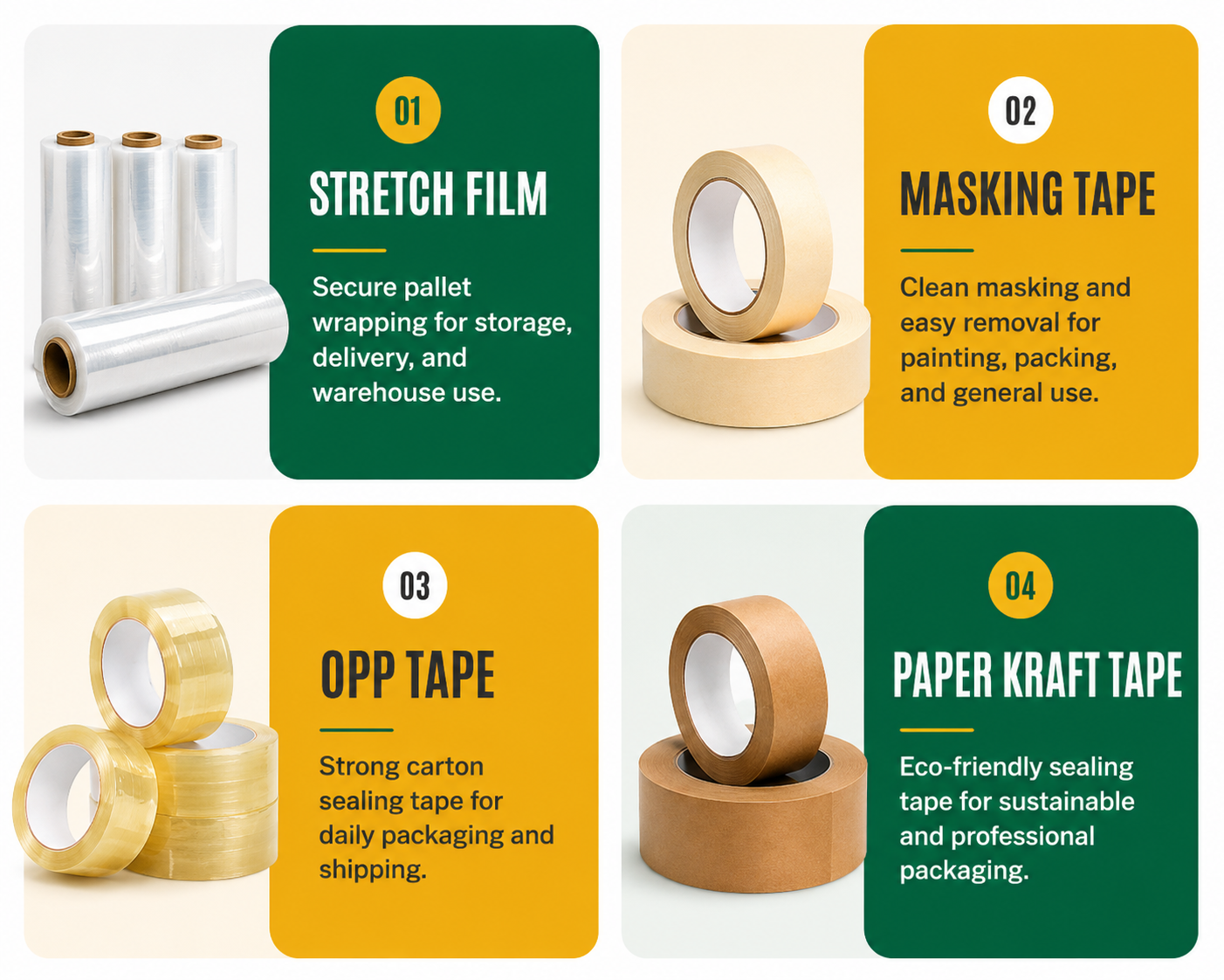 Green Packs packaging tape range